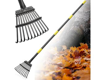 Tuinhark FLY HAWK met 11 Metalen Tanden, Verstelbare Steel tot 178 cm