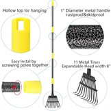 Tuinhark FLY HAWK met 11 Metalen Tanden, Verstelbare Steel tot 178 cm