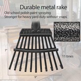 Tuinhark FLY HAWK met 11 Metalen Tanden, Verstelbare Steel tot 178 cm