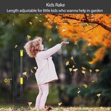 Tuinhark FLY HAWK met 11 Metalen Tanden, Verstelbare Steel tot 178 cm