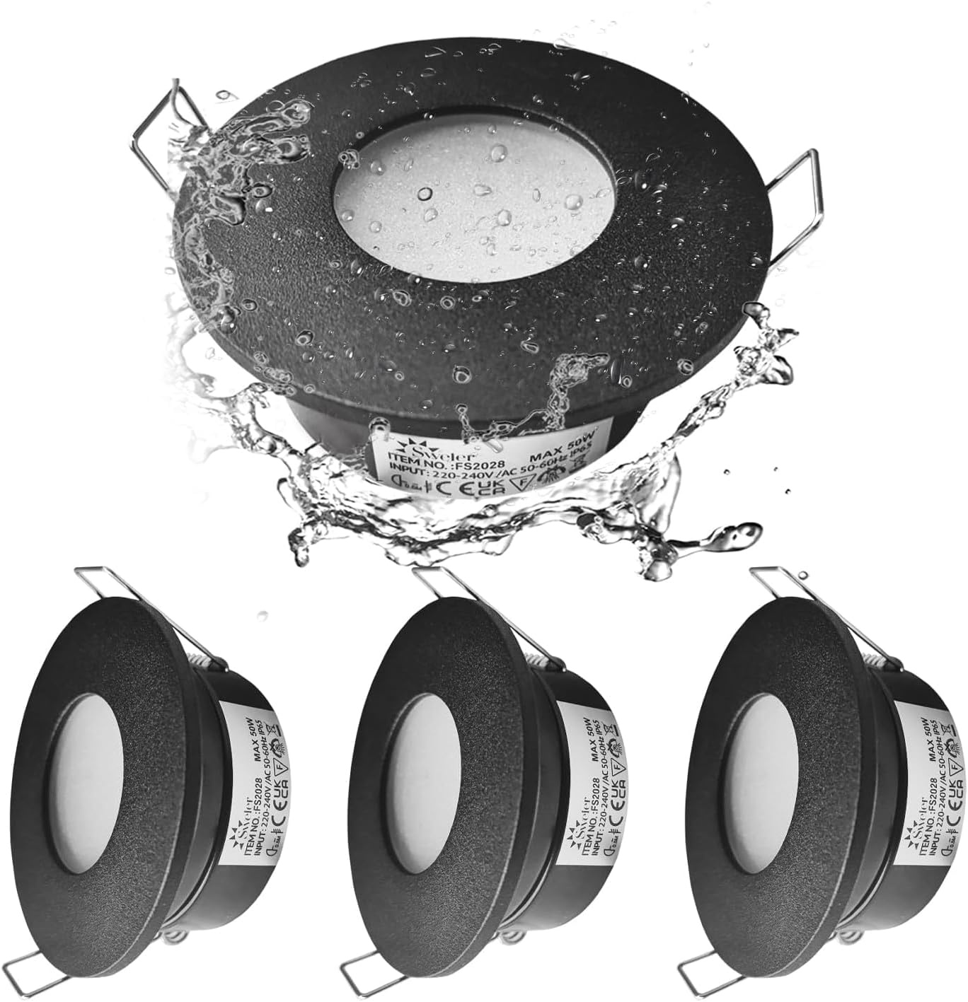 Waterdichte LED Inbouwspot Zwart IP65 5W GU10 - 33% Korting