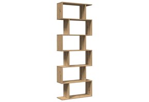 VidaXL Kamerscherm Boekenkast 6-laags 70x24x193 cm Hout Artisanaal - 35% Korting