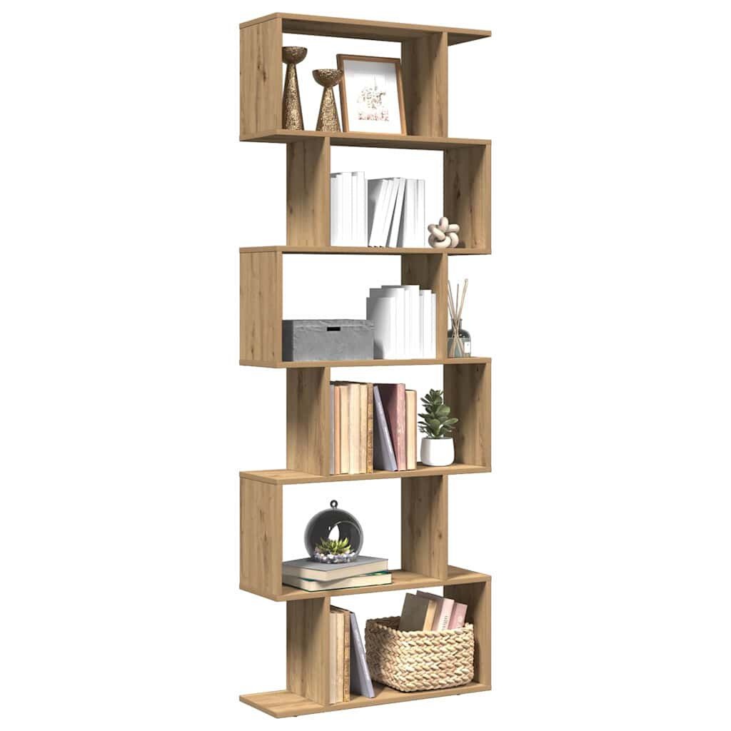 VidaXL Kamerscherm Boekenkast 6-laags 70x24x193 cm Hout Artisanaal - 35% Korting
