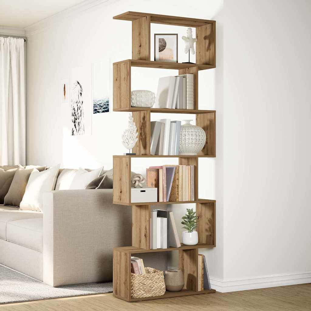 VidaXL Kamerscherm Boekenkast 6-laags 70x24x193 cm Hout Artisanaal - 35% Korting