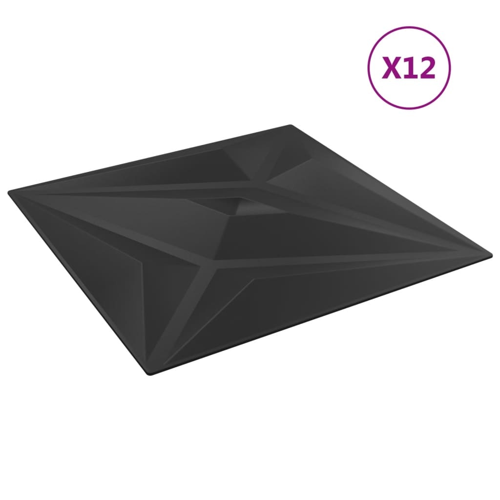 12 Zwarte Ster Wandpanelen - 3 m² - 53% Korting!