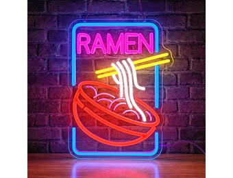 Roze LED Neonbord 'Ramen' 33% Korting | Dimbare Acryl Lichtreclame