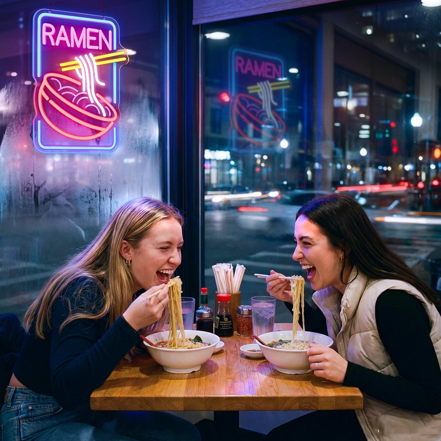 Roze LED Neonbord 'Ramen' 33% Korting | Dimbare Acryl Lichtreclame