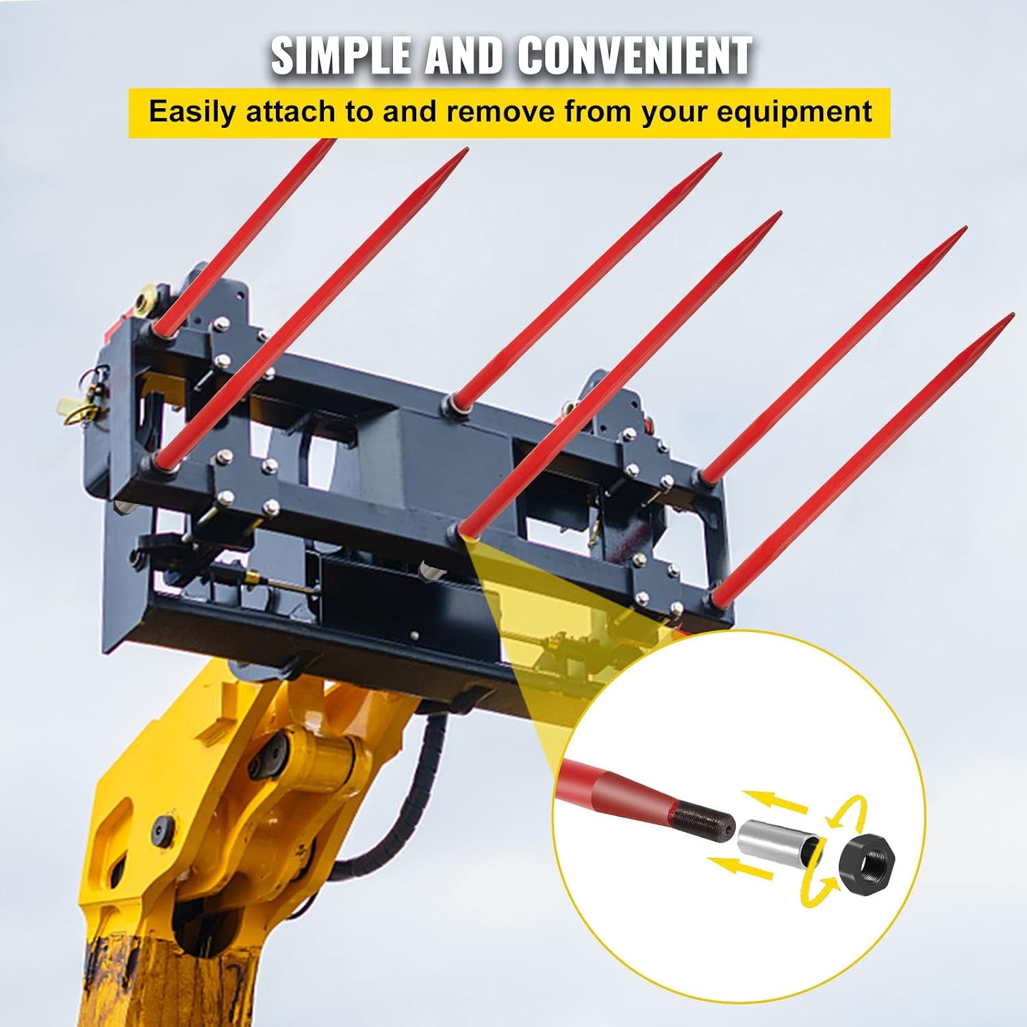 VEVOR Hooilans Paar 124 cm - 3000 lbs Capaciteit - Geschikt voor Tractoren & Laders (35% Korting)