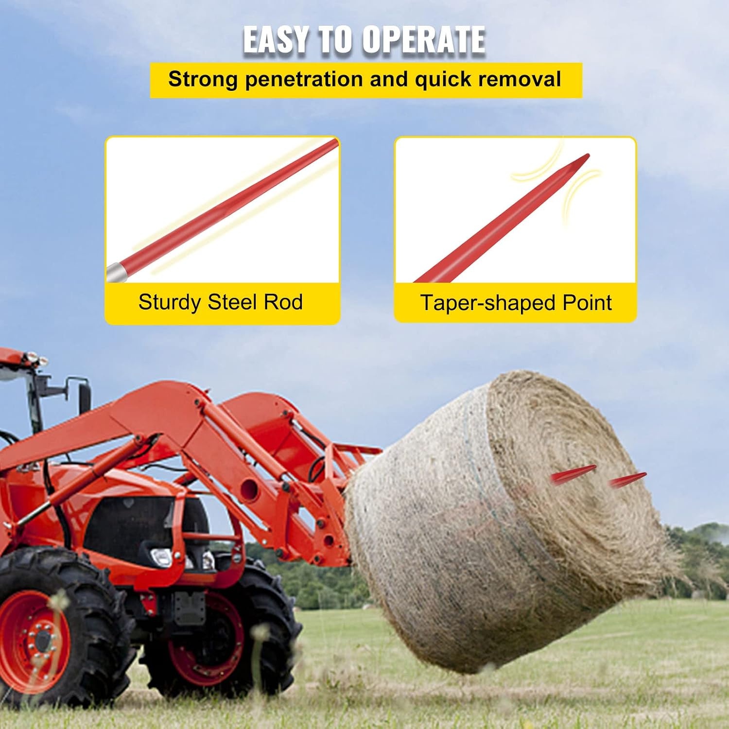 VEVOR Hooilans Paar 124 cm - 3000 lbs Capaciteit - Geschikt voor Tractoren & Laders (35% Korting)