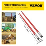 VEVOR Hooilans Paar 124 cm - 3000 lbs Capaciteit - Geschikt voor Tractoren & Laders (35% Korting)