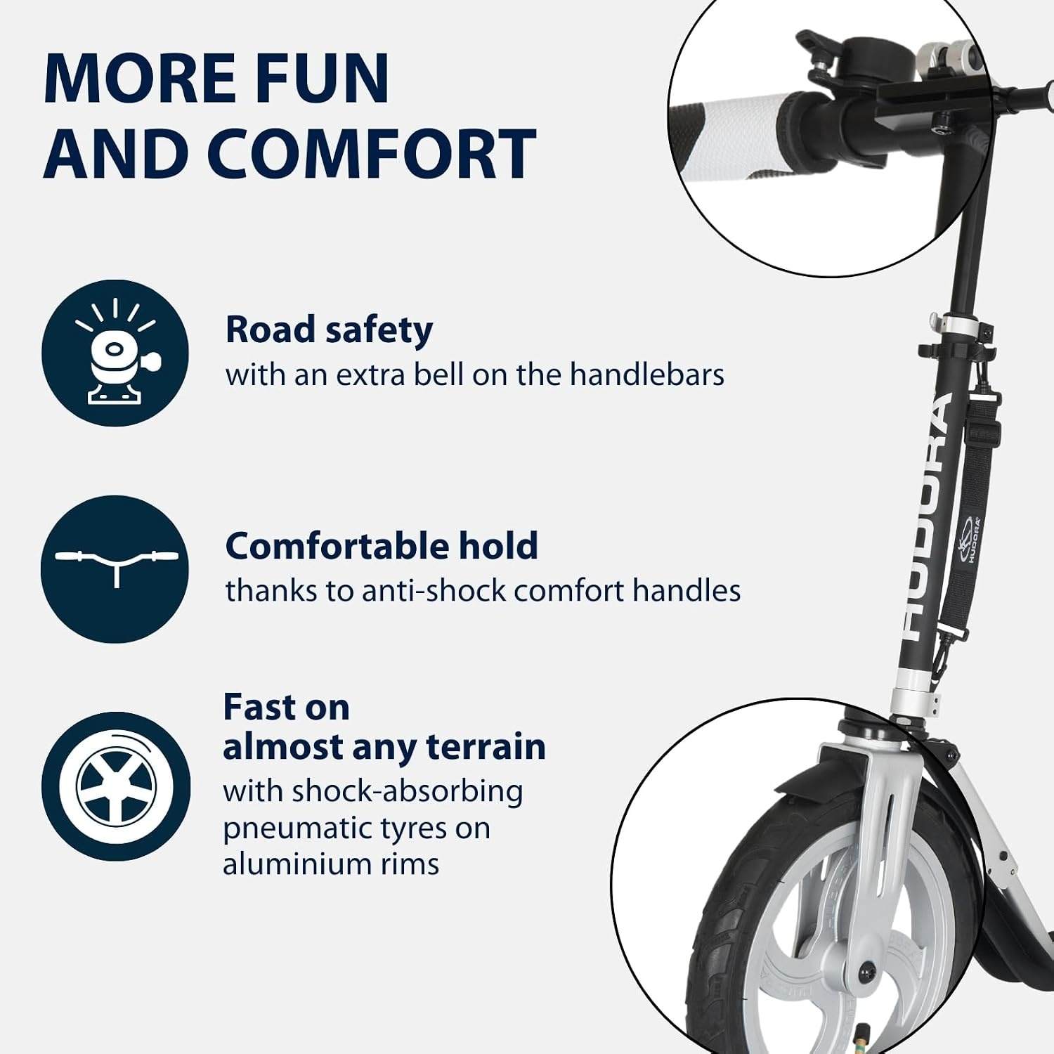 Hudora BigWheel Air 230 Step met Luchtbanden voor Jongeren & Volwassenen - 35% Korting