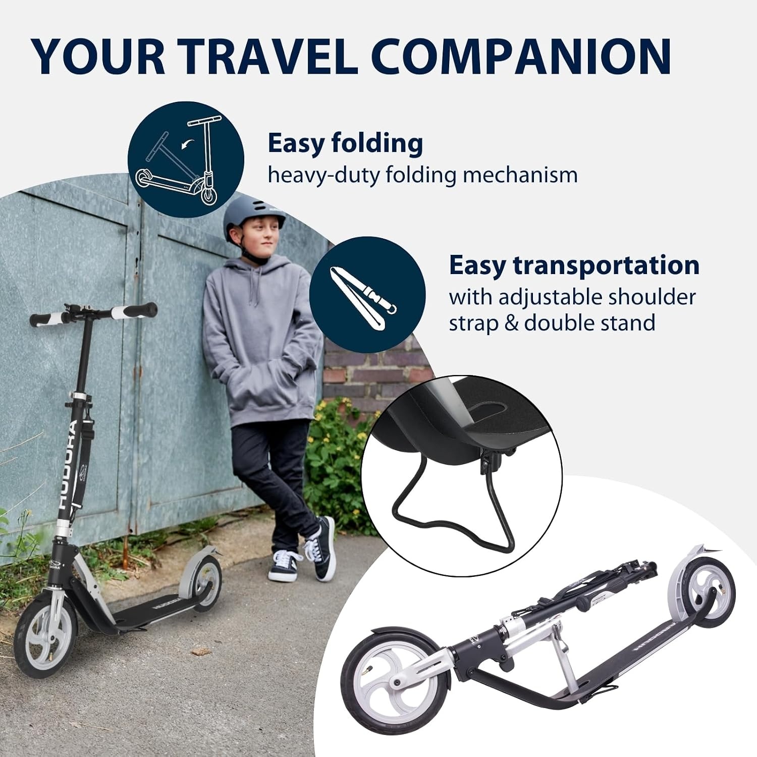 Hudora BigWheel Air 230 Step met Luchtbanden voor Jongeren & Volwassenen - 35% Korting