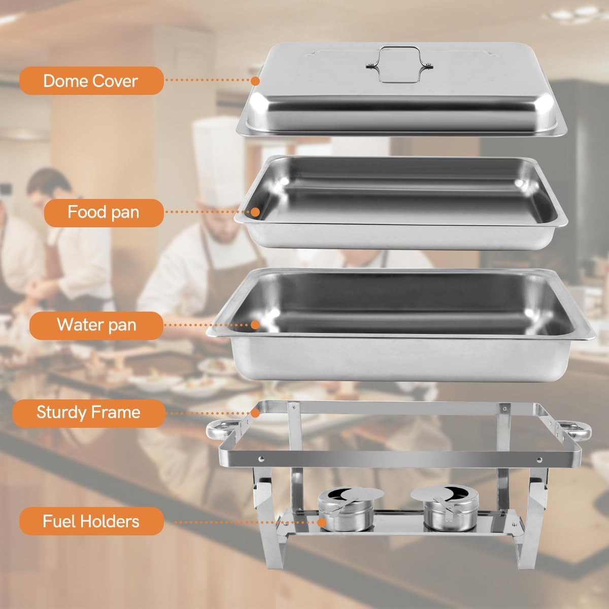 Elektrische Chafing Dish Set 9L RVS - 4 Stuks - 54% Korting