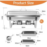 Elektrische Chafing Dish Set 9L RVS - 4 Stuks - 54% Korting