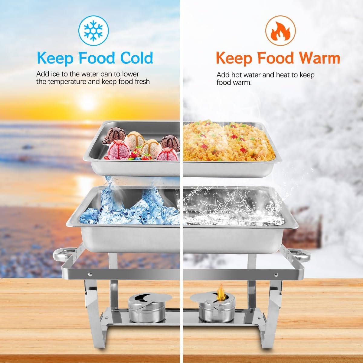 Elektrische Chafing Dish Set 9L RVS - 4 Stuks - 54% Korting