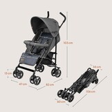 Lionelo Elia Kinderwagen Grafiet - Lichtgewicht & Compact - 6m-3jr