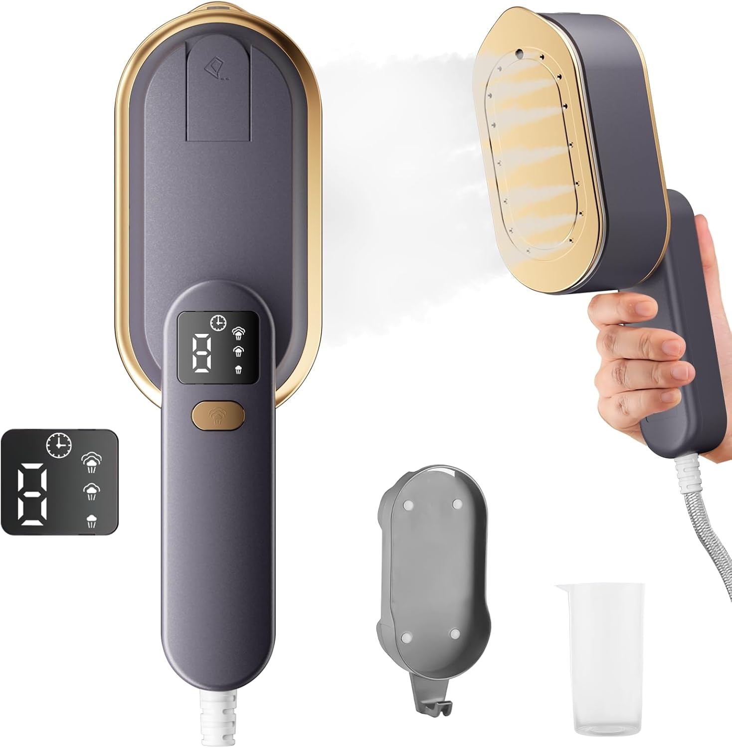 Krachtig Handstoomstrijkijzer 2000W - 180° Draaibaar - Grijs - 33% Korting