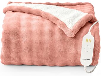 Bwarm Elektrische Heizdecke 130x180 cm - 9 Warmtestanden - Met Timer - Rose