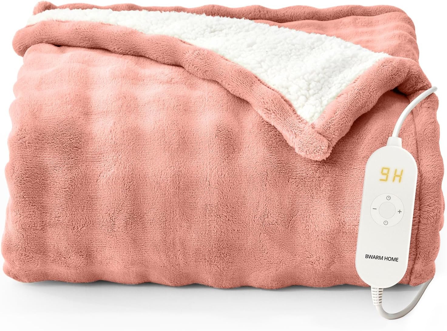 Bwarm Elektrische Heizdecke 130x180 cm - 9 Warmtestanden - Met Timer - Rose