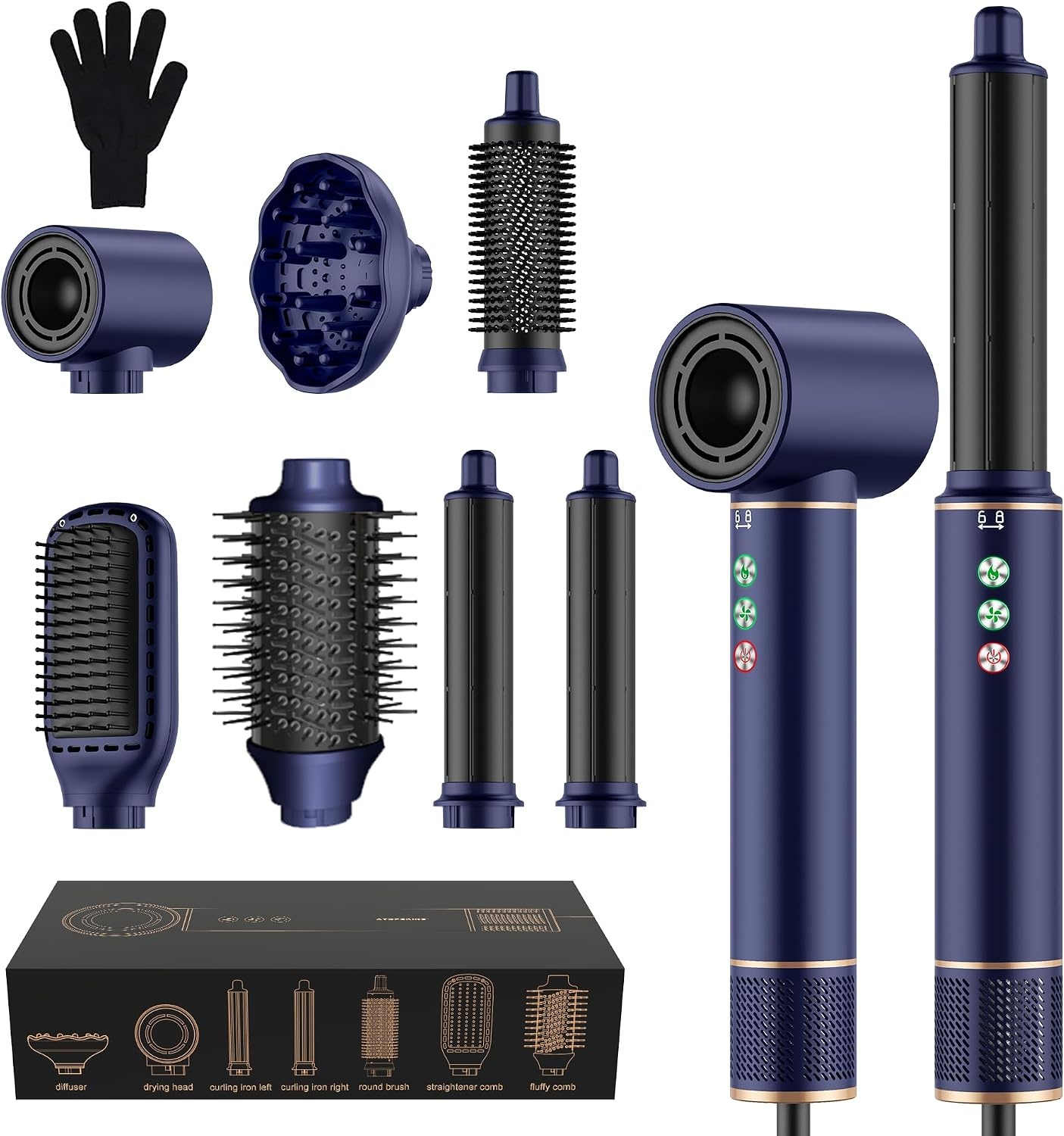 MogaWave 7-in-1 Air Styler - Multicolour - Krachtige Haardroger en Styling Set