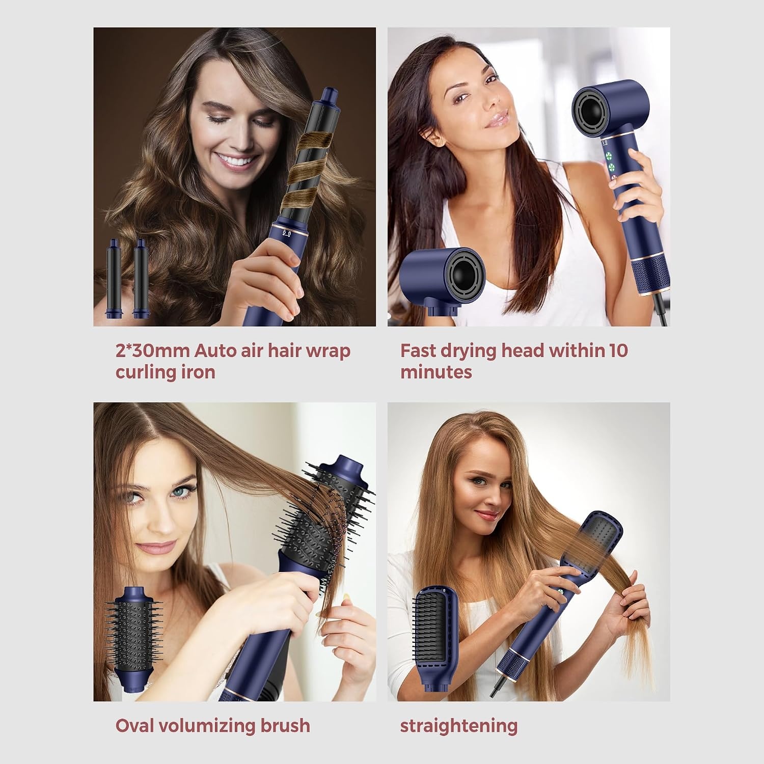 MogaWave 7-in-1 Air Styler - Multicolour - Krachtige Haardroger en Styling Set