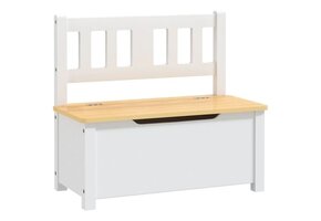 VidaXL Kinderopbergbankje 60x30x55 cm MDF Wit/Beige - 34% Korting