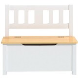 vidaXL Kinderopbergbankje 60x30x55 cm MDF wit en beige