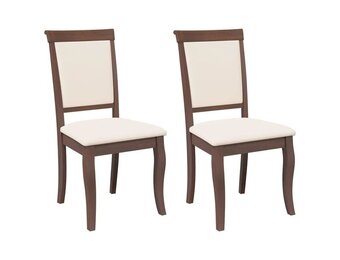 Eetkamerstoelen met kussens Massief Hout Rubber Bruin 2 stuks 81% korting