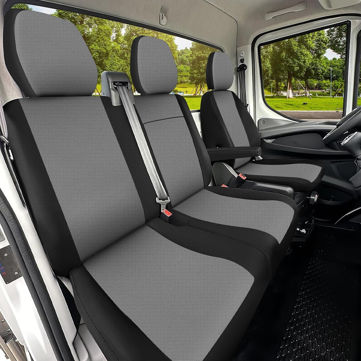 Autostoelhoezenset Iveco Daily VI 2014-2025 2+1 Voorin Zwart/Grijs - 87% Korting