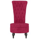 vidaXL Stoel met hoge rugleuning, fluweel, wijnrood - 67% korting!