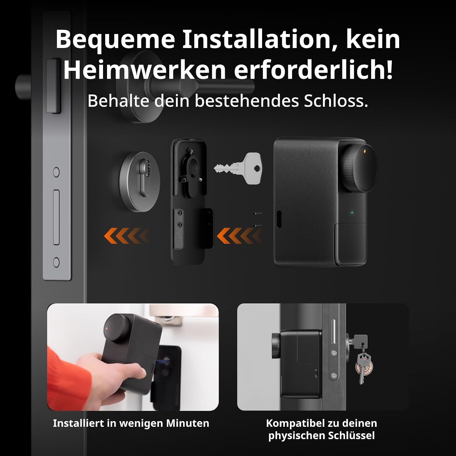 SwitchBot WiFi Slimme Lock Pro met Touchscreen Toetsenbord, Vingerafdruk, Keyless, Bluetooth Elektronische Serrure, IP65 Weerbestendig, Past op uw bestaande Deurbout, Ondersteunt Matter Alexa Google