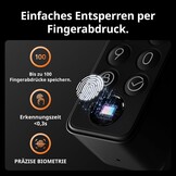SwitchBot WiFi Slimme Lock Pro met Touchscreen Toetsenbord, Vingerafdruk, Keyless, Bluetooth Elektronische Serrure, IP65 Weerbestendig, Past op uw bestaande Deurbout, Ondersteunt Matter Alexa Google