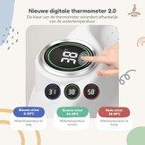 Opvouwbaar babybad met badstoel en geïntegreerde thermometer, kinderbad met 5 ballen en gratis badzitje, ideaal als geboortecadeau voor meisjes of jongens