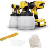 WAGNER accu-verfspuitsysteem W 600 FLEXiO 18V (batterij en lader zijn niet bij de levering inbegrepen) voor muur/latexverven, lakken en houtbeschermingsmiddelen./beits, reservoir 1300 ml + 800 ml