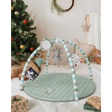 Blissful Diary Baby Play Gym, Baby Activity Mat Met 6 Verwijderbare Speelgoed, Eenvoudig Te Installeren En Reinigen, Essentieel Babypakket Babycadeaus, Saliegroen
