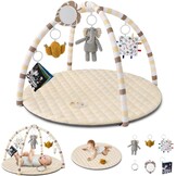 Blissful Diary Baby Play Gym, Baby Activity Mat Met 6 Verwijderbare Speelgoed, Eenvoudig Te Installeren En Reinigen, Essentieel Babypakket Babycadeaus, Saliegroen