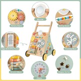 Montessori Babyloopwagen, hout, loophulp om te leren lopen, Montessori speelgoed, multifunctioneel, houten speelgoed voor peuters, babywandelspeelgoed voor kinderen, cadeau voor jongens en meisjes