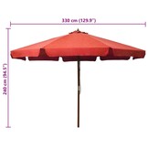 Parasol 330cm Terracotta Hout - 35% Korting