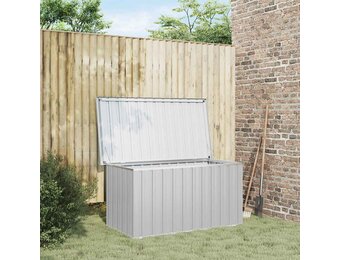 vidaXL Tuinbox 129x67x65 cm grijs