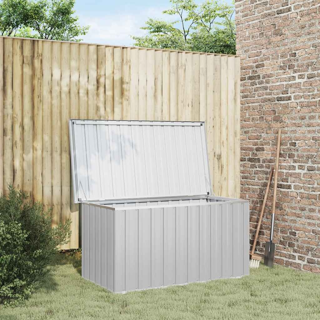 vidaXL Tuinbox 129x67x65 cm grijs
