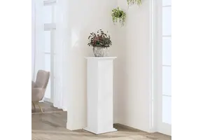 Plantenstandaard bewerkt hout wit 33x33x100 cm - 54% korting