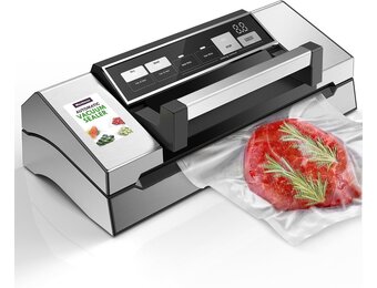 Mesliese Vacuümmachine 140W - Krachtige Vacuümsealer met Dubbele Sealstrip - Zilver