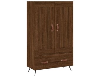 vidaXL Hoge kast 69,5x31x115 cm bewerkt hout bruin eikenkleur