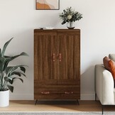 vidaXL Hoge kast 69,5x31x115 cm bewerkt hout bruin eikenkleur