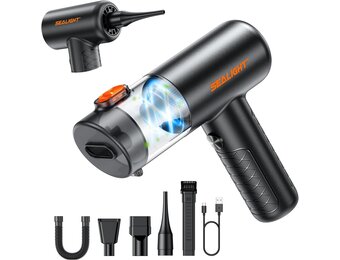 Handstofzuiger, 32000 Pa mini-accustofzuiger, draadloos, zelflediging met 1 knop met borstelloze motor van 40.0000 tpm, ideaal voor dierenharen, auto, huishouden