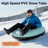 SereneLife Opblaasbare Snow Tube 122 cm - Sneeuwband met Handvatten en Trekkoord - Blauw
