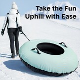 SereneLife Opblaasbare Snow Tube 122 cm - Sneeuwband met Handvatten en Trekkoord - Blauw
