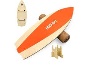 Balansbord Hout met Kurkroller - Oranje | 59% Korting