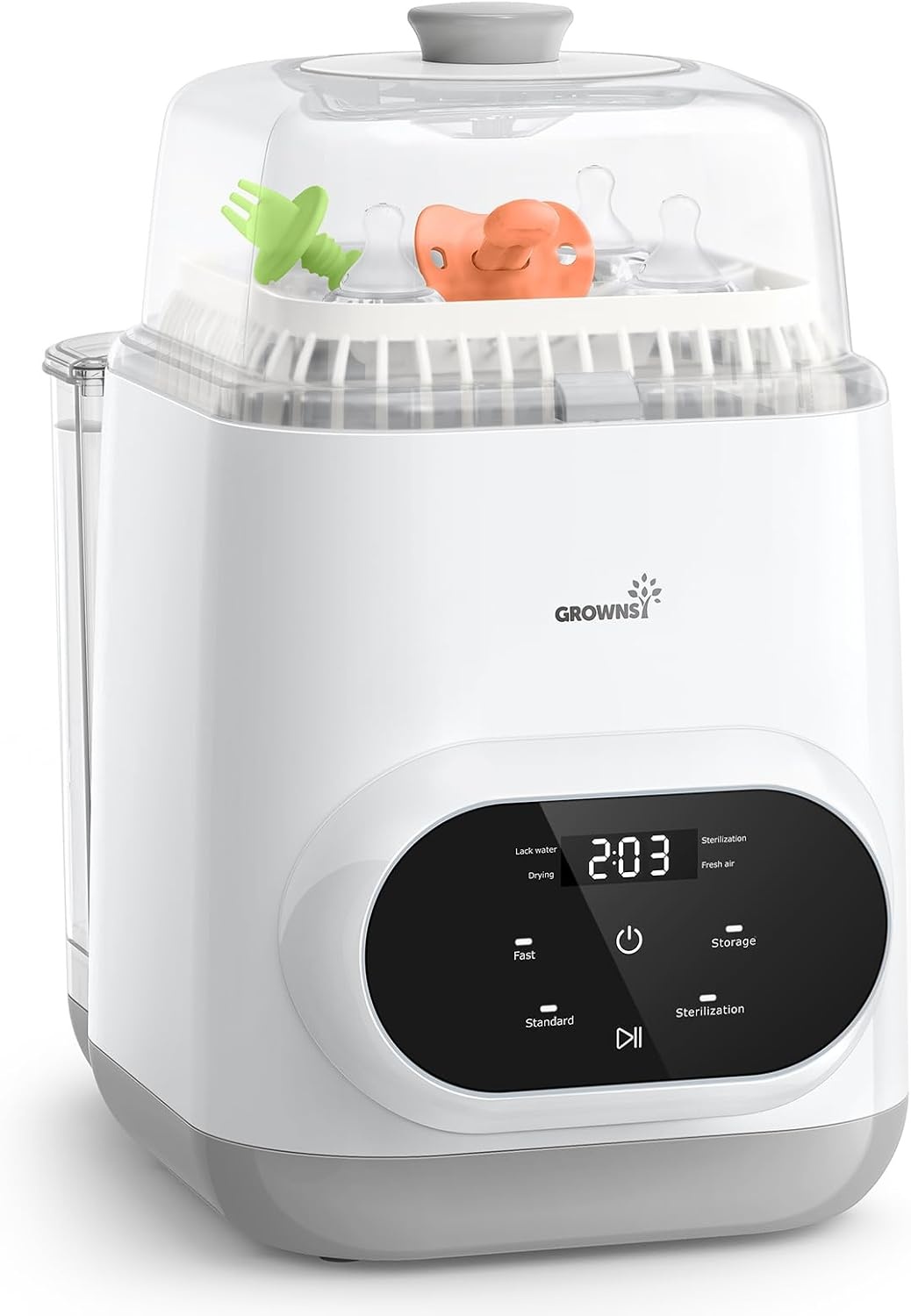 Grownsy EaseClean Premium Automatische Flessenwasser, Reinigen, Steriliseren en Drogen in één Apparaat, voor Babyflessen, Borstkolfonderdelen en Accessoires