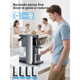 Warmwaterdispenser, 2600 W warm water in seconden, 4 temperatuurniveaus, 4 waterhoeveelheden, 2,5 l tank, compact en energiezuinig, digitaal touchscreen, hittebescherming, kinderbeveiliging, voor